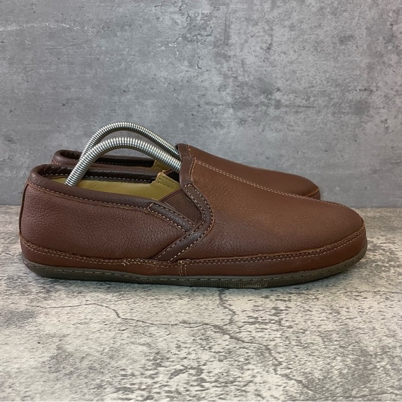 L.L. Bean Elkhide Leather Loafers Mens sz 10 - Picture 1 of 7